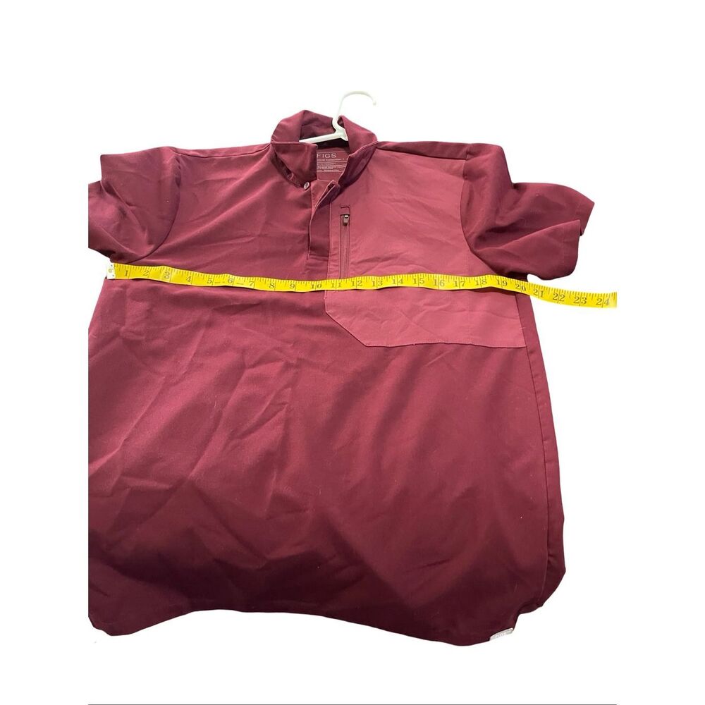 FIGS Technical Collection Mens Red Zip Pocket Techwear Polo Scrub Top Size Small - Picture 5 of 8